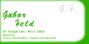 gabor held business card